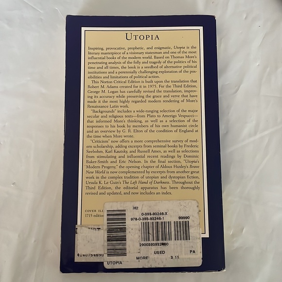 Utopia- Thomas More (Norton Critical Edition, Third Edition) - Picture 5 of 5